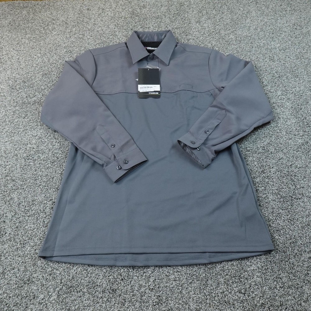 NEW Blauer Polo Shirt Mens L Gray BDU Armorskin Base Long Sleeve Uniform Work